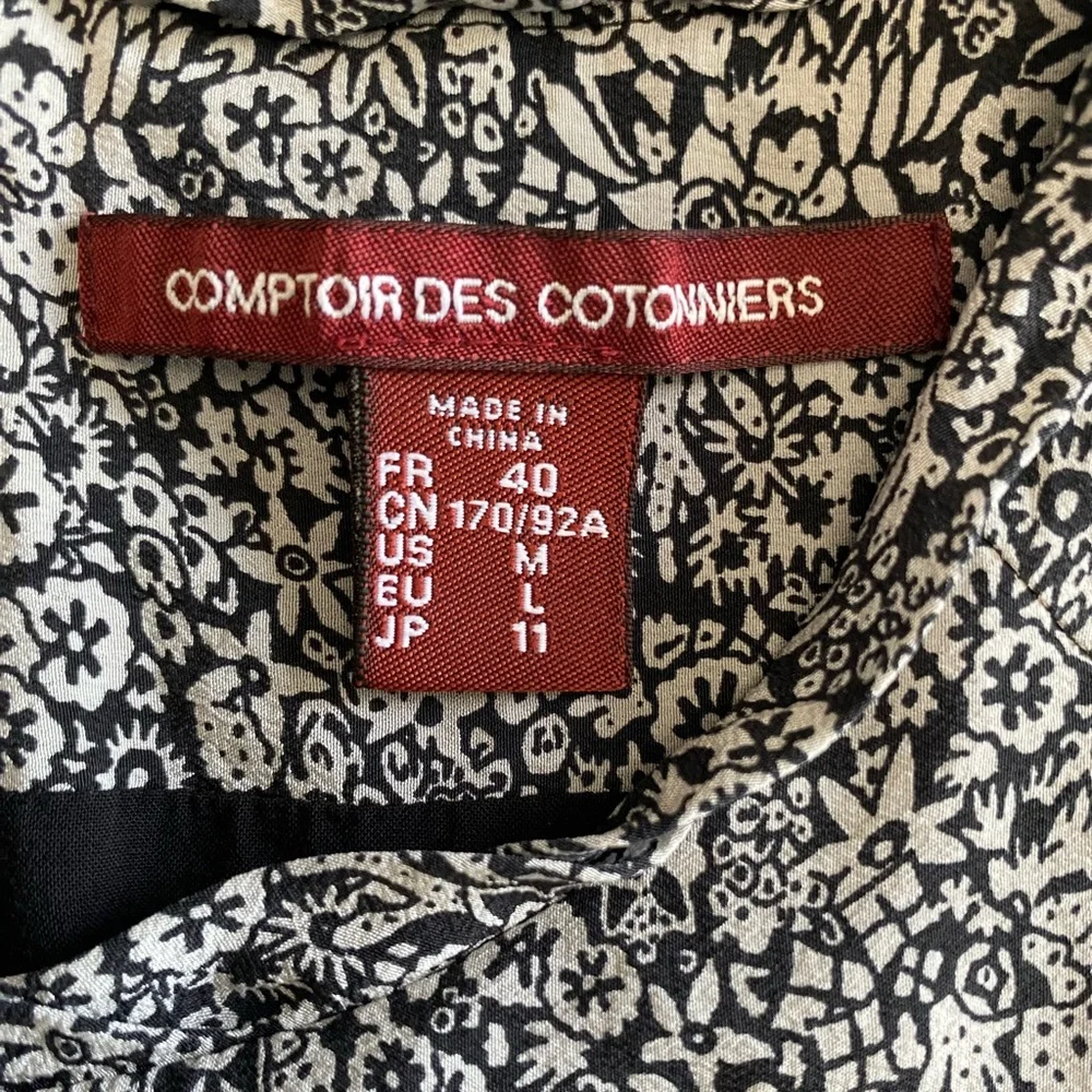 Comptoir des Cotonniers 100% Silk Floral Short Sleeve Dress FR 40 / US M